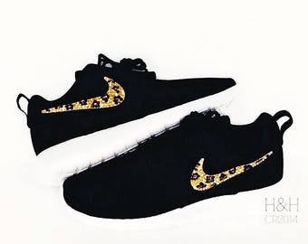 nike roshe with swarovski rhinestones - leopard print nike roshe with swarovski rhinestones - leopard print