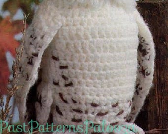 Vintage Crochet Snowy Owl Pattern PDF Instant Digital Download Amigurumi Plush Stuffed Toy Owl Bird of Prey 13"