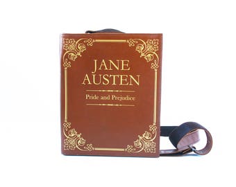Jane Austen Leather Book Bag Pride and Prejudice Leather Book Purse