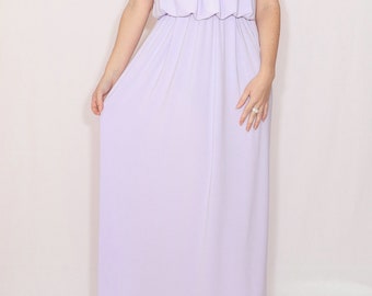 Lavender bridesmaid dress Long dress Maxi dress Boho dress Spaghetti strap dress Summer dress Prom dress Casual dress Lilac dress