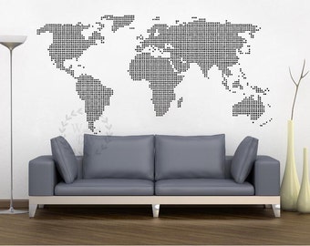 giant world map wall decal map wall stencils abstract world map mural dotted world map wall