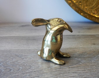 Vintage Small Brass Bunny Figurine