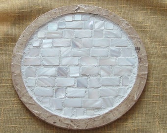 Round mother of pearl mosaic