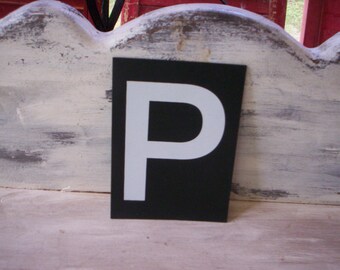 Small Vintage plastic letter/Chic plastic letter/Plastic letter/Salvage rustic plastic letter/Letter P/industrial sign/plastic sign letter