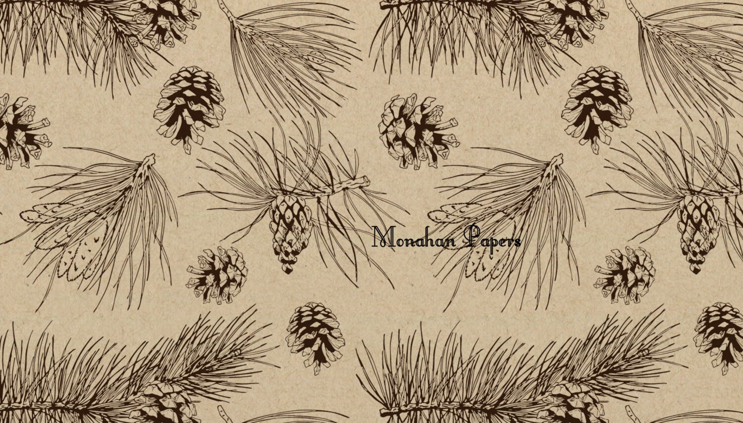 Pine Cones Wrapping Paper - SPS1390 Christmas - Gift Wrap - Kraft Wrap