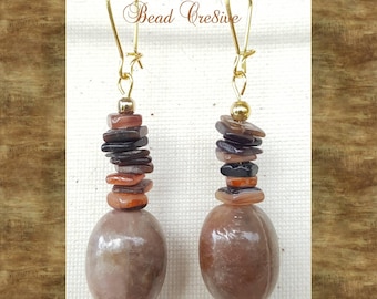 Brown medley dangles earrings