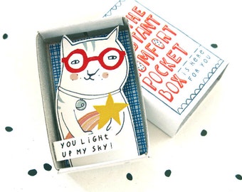 De Instant Comfort Pocket Box - kat met shooting star - u mijn hemel oplichten - vrolijken vak