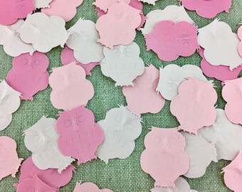 Pink Owls, Owl Confetti, Baby Shower Decor, Owl Shapes, 25 50 100 pcs Baby Shower Confetti, Card Confetti, Paper Embelishments, Owl Cut Outs