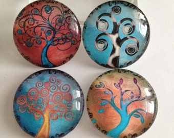 Tree of life magnets, Tree magnets, Magnet Gift Set, Nature magnets, Kitchen magnets, Cubicle decor, Teacher gift, Office supplies, Gifts