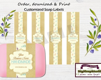 Handmade Soap Labels or Soap Wrappers Customized for your Business