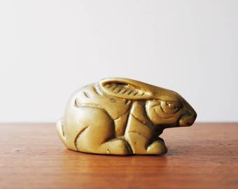 Brass Rabbit Bunny Animal Figurine Mid Century Vintage