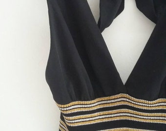 vintage halter neck dress from 70s
