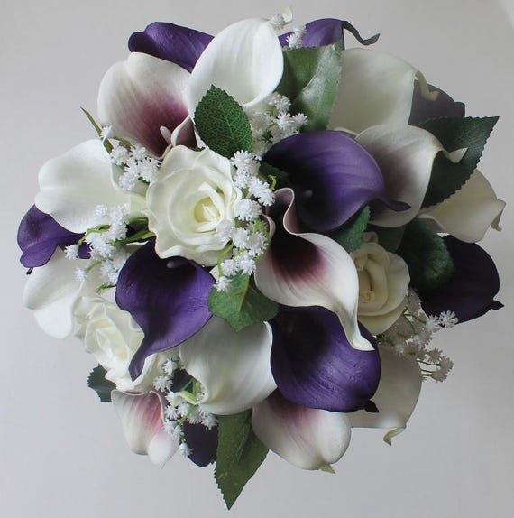 Purple Wedding Bouquet Purple Calla Lily Bouquet Purple