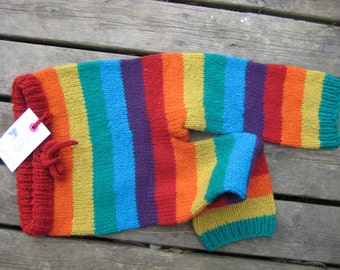 Arc-en-laine Longies - fait sur commande de bébé à la taille des tout-petits.