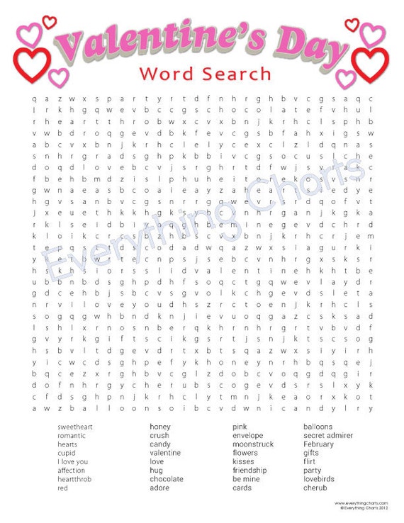 Valentine Word Search PDF Files/Printables