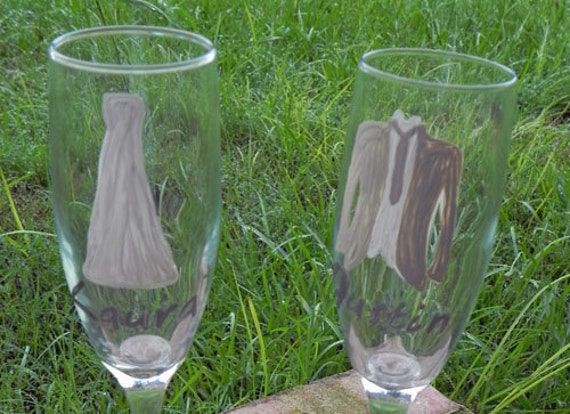 Bride and Groom Champagne Flute Set