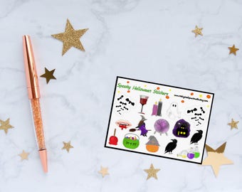 Spooky Halloween Planner Stickers, Halloween Stickers, Happy Halloween, Vinyl Stickers