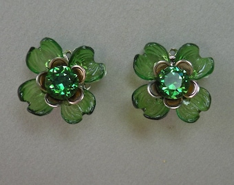 Olive Flower Earrings