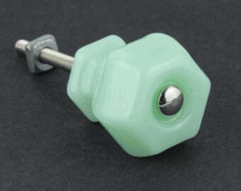 Jadeite Green Or Blue Milk Glass Knobs 1 inch or 1-1/4 inch