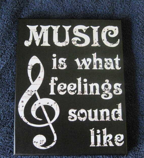 Music is Feelings Sound Vinyl Art Print Canvas Wall Art