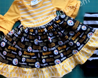 Pittsburgh Steelers football dress Momi boutique custom dress