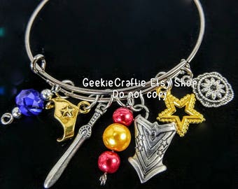 Gun metal tone Wonder Woman bangle DC bracelet