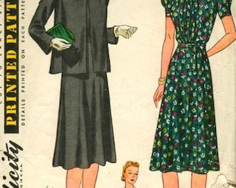 1940 Simplicity 3453 Misses Maternity Dress Sewing pattern, Size 18, Bust 36