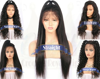 Full Lace Wig 130% DENSITY Select Pattern Select Length Brazilian Human Hair Wig 8-28 in