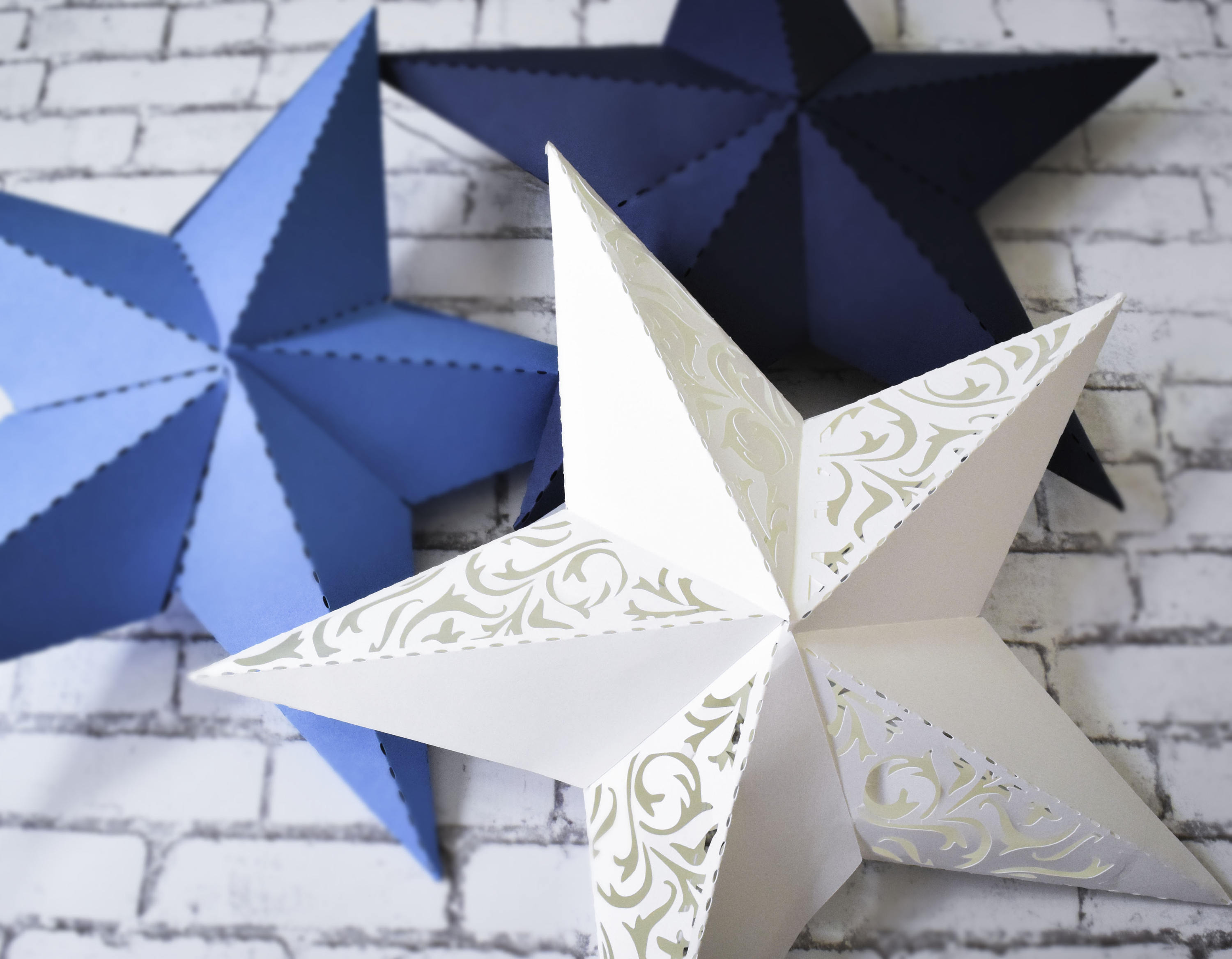 Download 3D Paper Star Printable Template SVG Star Cut Files DXF