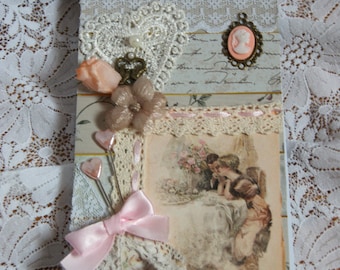 Romantic shabby chic spiral notebook