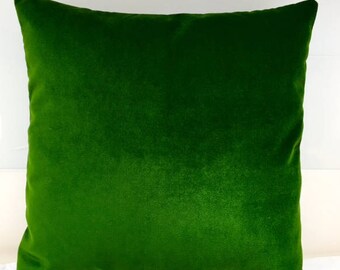 Green Velvet Pillow Cover 18x18 Pillow Velvet Green Pillow Designer Pillow Velvet Pillows Velvet Cushion Covers Green Sofa Pillow Cover