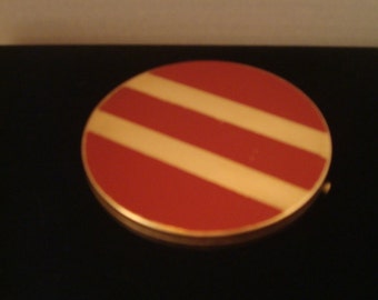 Vintage enamel and gold tone compact