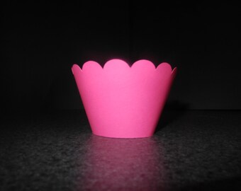 48 Bright Hot Pink Cupcake Wrappers- Set of 48 Free shipping