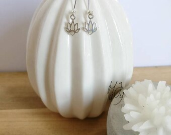 Earrings silver 925, earrings silver, earrings lotus, lotus earrings, yoga earrings