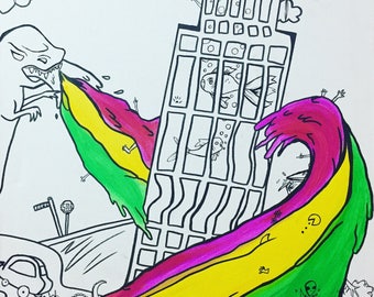 Dinosaur Puking Random Painting