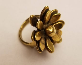 vintage flower copper ring