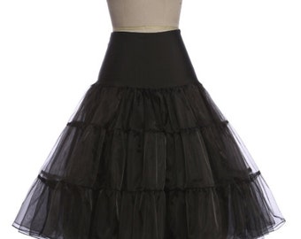 BLACK Petticoat//50s-style Petticoat Crinoline//Vintage inspired Underskirt//Tea Length Petticoat//S-XL// 11 Colors