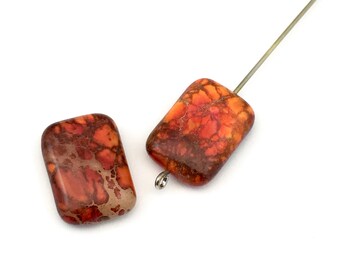 2 aqua terra jasper stone beads 13mm x 18mm #PP333-1