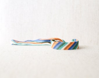 Friendship Bracelet Wide Geometric Striped Multicolored Bracelet Stripes Woven Bracelet