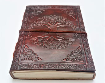 Tree of Life Leather Journal, Journal, Notebook, Diary, Mandala Notebook, Sketchbook.