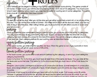 yardzee rules etsy