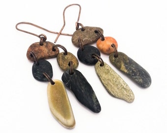 drilled beach stone pendant drilled river rock pendant for earrings drilled pebbles beads stone charms river stone pendant ketten kiesel ()