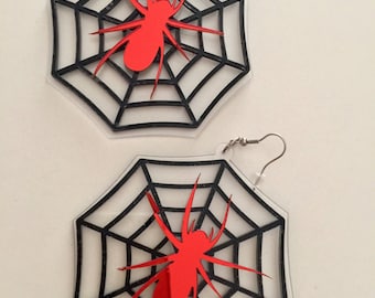 Spider Web Acrylic Earrings