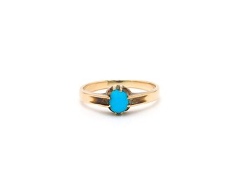Victorian Turquoise Rose Gold Ring - Robin's Egg Blue