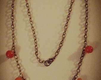 Orange beaded necklace