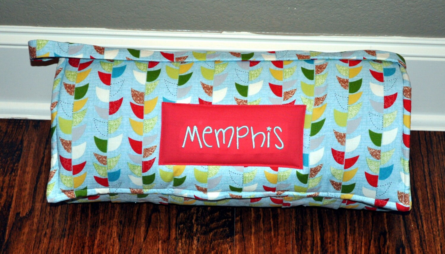 Nap Mat Monogrammed Mod Century Geometric Vine in Aqua Nap