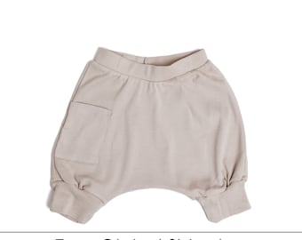 Kids Clothes - Organic Toddler Clothes, Toddler Harem Shorts, Toddler Shorts, Kids Shorts, Toddler Boy Shorts - Mocha, Free Shipping