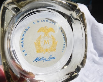 Matson Lines Ashtray, Advertising Ashtrays, Cruise Ship Ashtray, Colorful Advertising Ashtray, Matson Lines