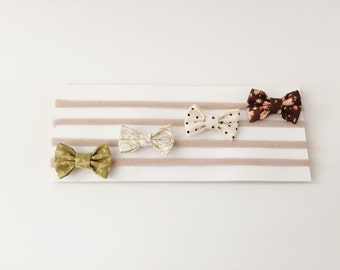 Mini bow headbands, baby headband, small bow headband, newborn headband, baby girl headband