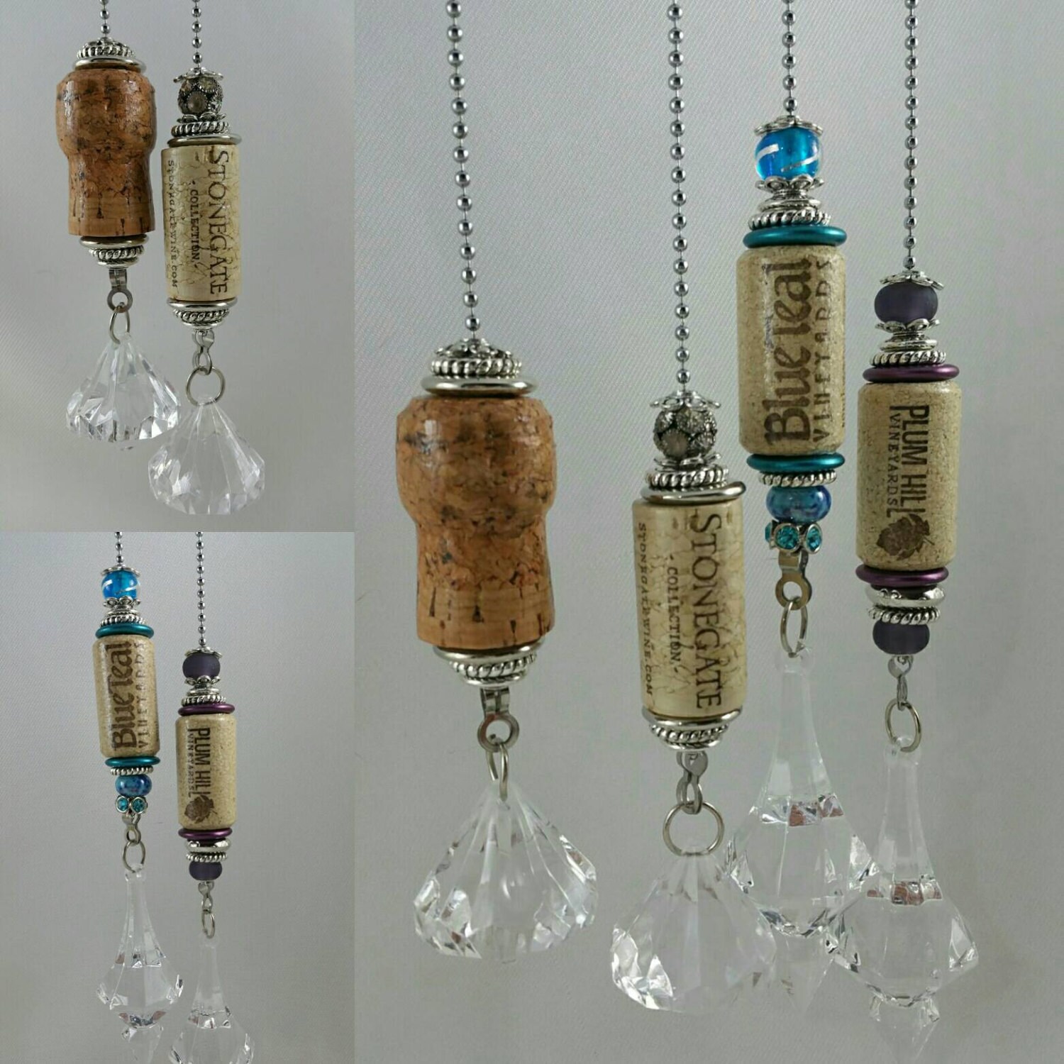 Champagne Wine Beer Cork Light or Ceiling Fan Pull
